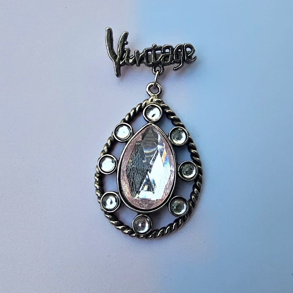 Vintage Silver Teardrop Brooch